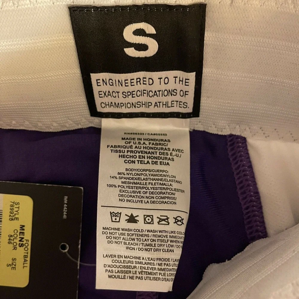 NWT Nike Men's Football Pants Team Open Field Purple Size Small- MSRP $85‎